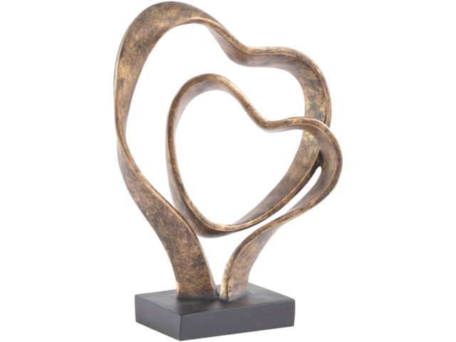 Libra Interiors Double Heart Sculpture in Bronze - image 1