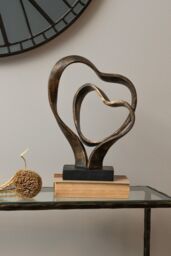Libra Interiors Double Heart Sculpture in Bronze - thumbnail 2