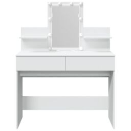 Berkfield Home Dressing Table with LED White 100x40x130 cm - Size: 100 x 40 x 130 cm - thumbnail 5