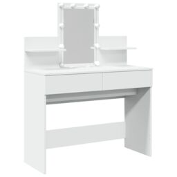 Berkfield Home Dressing Table with LED White 100x40x130 cm - Size: 100 x 40 x 130 cm - thumbnail 2