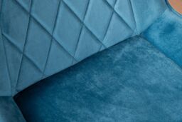 FurnitureboxUK Carson White Marble Effect Square Dining Table & 2 Velvet Pesaro Black Leg Chairs in Blue - thumbnail 6