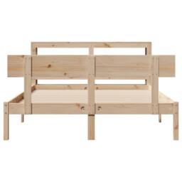 Berkfield Home Beautiful Bed Frame without Mattress 120x200 cm Solid Wood Pine in Natural - Size: Small Double - thumbnail 4