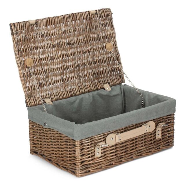 Red Hamper 45cm Antique Wash Hamper with Cotton Lining in Grey - image 1