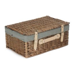 Red Hamper 45cm Antique Wash Hamper with Cotton Lining in Grey - thumbnail 2