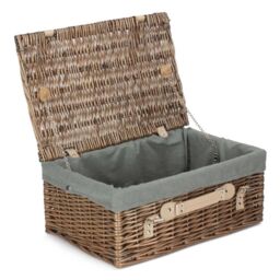 Red Hamper 45cm Antique Wash Hamper with Cotton Lining in Grey - thumbnail 1