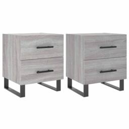 Berkfield Home Modern Bedside Cabinets 2 pcs Grey Sonoma 40x35x47.5 cm Engineere - thumbnail 3