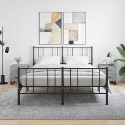 Berkfield Home Modern Bedside Cabinets 2 pcs Grey Sonoma 40x35x47.5 cm Engineere - thumbnail 2