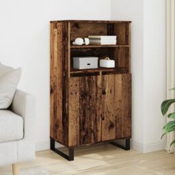 Berkfield Home Highboard Old Wood 60x36x110 cm Engineered Wood in Brown - Size: 60 x 36 x 110 cm - thumbnail 1