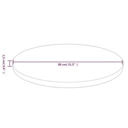 Berkfield Home Round Table Top Light Brown √ò80x1.5 cm Treated Solid Wood Oak - Size: 80x1.5 cm - thumbnail 4