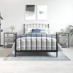 Berkfield Home Durable Bedside Cabinets 2 pcs Grey Sonoma 40x42x56 cm Engineered Wood - Size: 40 x 42 x 56 cm - thumbnail 2