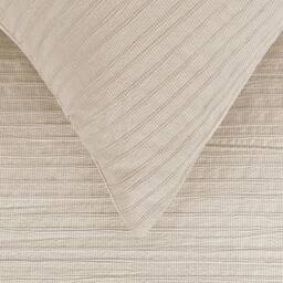 Smart Living Luxury Super Soft Stripe Dobby Duvet Set & Pillowcases in Natural - Size: King - thumbnail 6