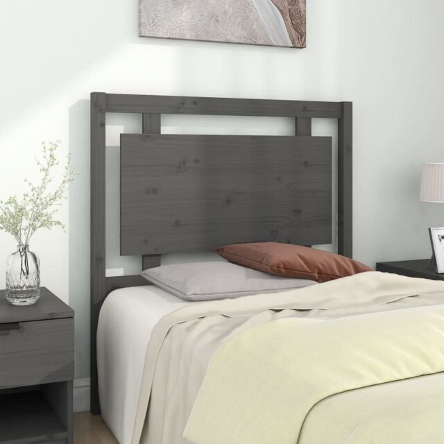 Berkfield Home Bed Headboard Grey 95.5x4x100 cm Solid Pine Wood - image 1