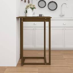 Berkfield Home Bar Table Honey Brown 80x80x110 cm Solid Wood Pine - Size: 80 x 80 x 110 cm - thumbnail 4