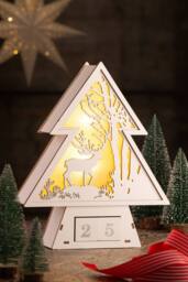 Belleek Living Reindeer Advent Wooden LED in Ivory - Size: 10 inches - thumbnail 2