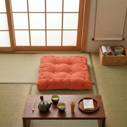 EONLION Orange Dining Chair Seat Pads Corduroy Square Thick Booster Cushion - Size: 120 cm x 90 cm - thumbnail 2