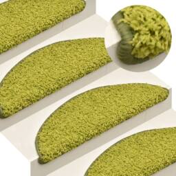 Berkfield Home Carpet Stair Treads 15 pcs Green 65x21x4 cm - Size: Medium - thumbnail 2