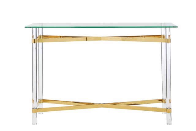 Orsina Contemporary Luxe Design Console Table, Modern Table For Hallway, Distinctive Sofa Table For Livingroom in Clear - image 1