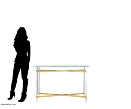 Orsina Contemporary Luxe Design Console Table, Modern Table For Hallway, Distinctive Sofa Table For Livingroom in Clear - thumbnail 5