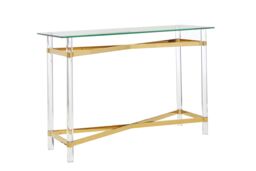 Orsina Contemporary Luxe Design Console Table, Modern Table For Hallway, Distinctive Sofa Table For Livingroom in Clear - thumbnail 2