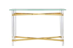 Orsina Contemporary Luxe Design Console Table, Modern Table For Hallway, Distinctive Sofa Table For Livingroom in Clear - thumbnail 6