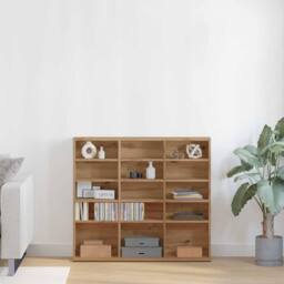 Berkfield Home Sturdy CD Cabinet Artisan Oak 100x23x89.5 cm Engineered Wood in Brown