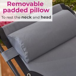 Neo Pair of Outdoor Zero Gravity XXL Sun Loungers in Grey - thumbnail 5