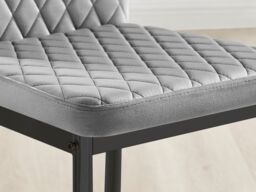 FurnitureboxUK Novara 4 Seater Black Leg Round Glass Dining Table & 4 Milan Soft Velvet Black Leg Chairs in Grey - thumbnail 6