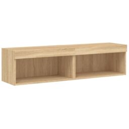 Berkfield Home TV Cabinets with LED Lights 2 pcs Sonoma Oak 60x30x30 cm in Brown - Size: 60 x 30 x 30 cm - thumbnail 7
