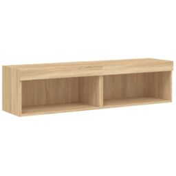Berkfield Home TV Cabinets with LED Lights 2 pcs Sonoma Oak 60x30x30 cm in Brown - Size: 60 x 30 x 30 cm - thumbnail 2