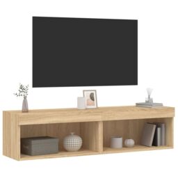 Berkfield Home TV Cabinets with LED Lights 2 pcs Sonoma Oak 60x30x30 cm in Brown - Size: 60 x 30 x 30 cm - thumbnail 6