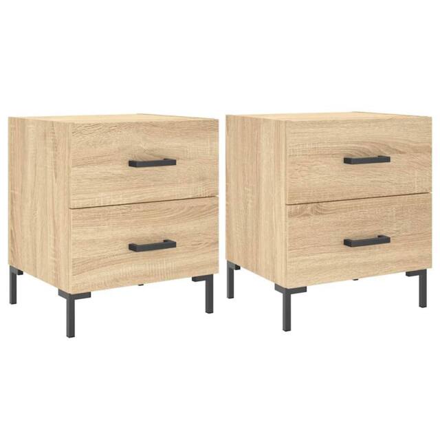 Berkfield Home Bedside Cabinets 2 pcs Sonoma Oak 40x35x47.5 cm Engineered Wood in Brown - image 1