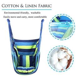 NESTLUNE A Hanging Chair Outdoor, Stripe Garden Swing Seat in Blue - Size: 100 cm x 15 cm - thumbnail 6