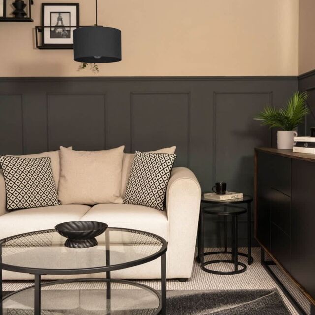 ValueLights Reni Charcoal Grey Fabric Easy Fit Drum Ceiling Lamp Shade - Size: Medium - image 1