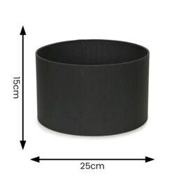 ValueLights Reni Charcoal Grey Fabric Easy Fit Drum Ceiling Lamp Shade - Size: Medium - thumbnail 6