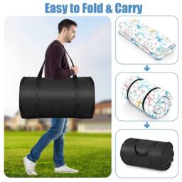 Costway King Size Japanese Floor Futon Mattress 190x135x10cm - Size: 190 x 135 x 10 cm - thumbnail 4