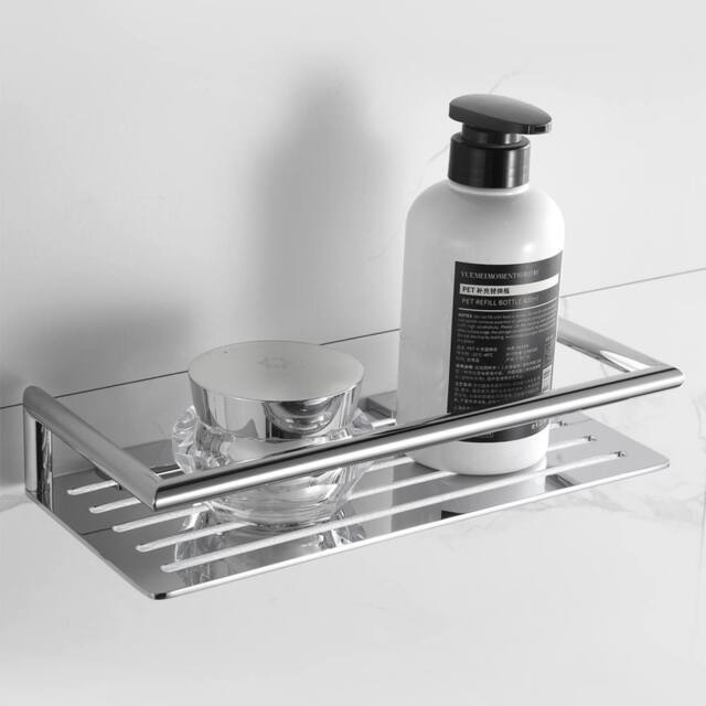 Showerdrape Verso Stainless Steel Chrome Rectangular Shower Basket in Silver - image 1