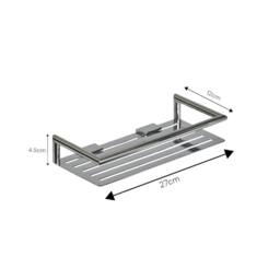 Showerdrape Verso Stainless Steel Chrome Rectangular Shower Basket in Silver - thumbnail 3