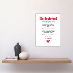 "Artery8 Love Poem Ginger Boyfriend Romantic Funny Wall Art Print in White - Size: W24"" x H32""" - thumbnail 4
