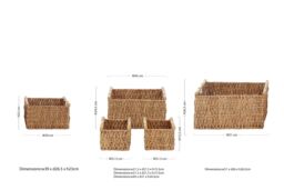Orsina Lidi Set Of Five Water Hyacinth Storage Baskets in Natural - thumbnail 6
