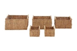 Orsina Lidi Set Of Five Water Hyacinth Storage Baskets in Natural - thumbnail 7