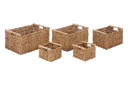 Orsina Lidi Set Of Five Water Hyacinth Storage Baskets in Natural - thumbnail 2