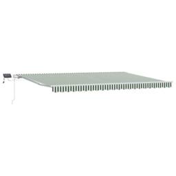 Berkfield Home Manual Retractable Awning with LED Green & White 500x300 cm - thumbnail 2