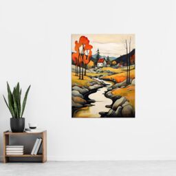"Artery8 Wall Art Print Just Follow the River Countryside Autumn Landscape Poster Picture - Size: W18"" x H24""" - thumbnail 4