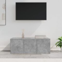 Berkfield Home TV Cabinet Concrete Grey 80x34x30 cm Engineered Wood - Size: 80 x 34 x 30 cm - thumbnail 1
