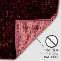Allure Bath Fashions Velvet Chenille Bobble Bath Mat Non-Slip in Burgundy - thumbnail 3