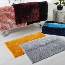 Allure Bath Fashions Velvet Chenille Bobble Bath Mat Non-Slip in Burgundy - thumbnail 2