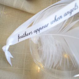 Amaya Rose Ltd In Memory of Grandpa Feather Round Bauble Gift Boxed. Memorial Decor in Clear - thumbnail 8