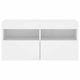 Berkfield Home TV Wall Cabinet with LED Lights White 80x30x40 cm - Size: 80 x 30 x 40 cm - thumbnail 9