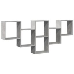 Berkfield Home Wall Shelf Concrete Grey 159x18x66 cm Engineered Wood - Size: 159 x 18 x 66 cm - thumbnail 2
