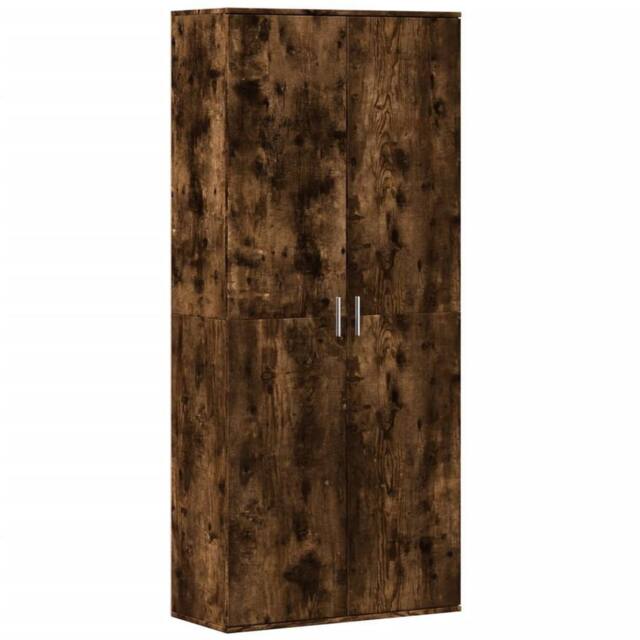 Berkfield Home Highboard Smoked Oak 80x35x180 cm Engineered Wood in Brown - Size: 80 x 35 x 180 cm - image 1
